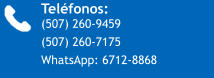 Teléfonos: (507) 260-9459     (507) 260-7175 WhatsApp: 6712-8868